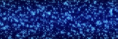 Dijital arkaplan mavi matrisi. Kodlama ya da hackleme konsepti. Soyut veri kavramı. 3d oluşturma.