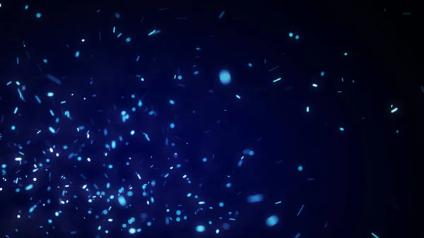 Faíscas Voadoras Fogo Dinâmicas Fundo Escuro Fluxo Partículas Azuis Chamas — Fotografia de Stock