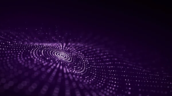Цифровой Круговой Динамической Волны Фиолетовом Фоне Технология Умная Волна Цифровая — стоковое фото