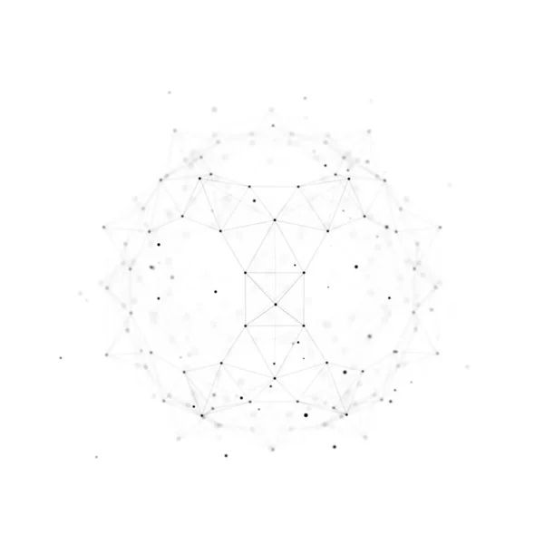 Sfera Składa Się Punktów Linii Białym Tle Struktura Połączeń Sieciowych — Zdjęcie stockowe