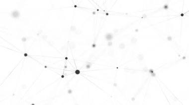 Futuristic network connection structure on white background. Concept of hi tech and future. Communication and web concept. Big data visualization. 3D rendering.
