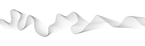Абстрактна Чорна Гладка Хвиля Білому Тлі Динамічна Звукова Хвиля Елемент — стоковий вектор