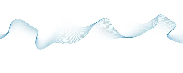 Onda Azul Futurista Sobre Fondo Blanco Onda Sonido Dinámica Elemento — Vector de stock
