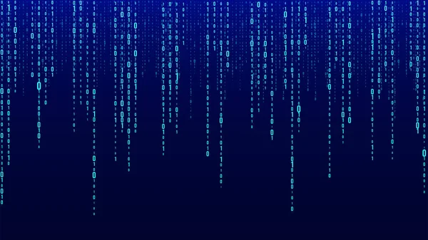 Vector Digital Blue Background Streaming Binary Code Matrix Background Numbers — 图库矢量图片