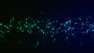 Karanlık arka planda dinamik ateşli uçan kıvılcımlar. Yanan kırmızı parçacık akışı. 3B görüntüleme.