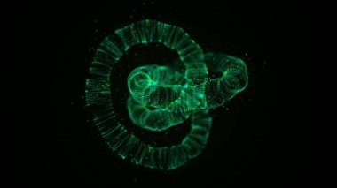 Karanlık arka planda dinamik ateşli uçan kıvılcımlar. Yanan kırmızı parçacık akışı. 3B görüntüleme.