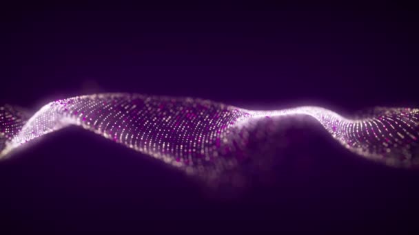 Динамічна Звукова Хвиля Частинок Музичний Футуристичний Потік Абстрактний Технологічний Фон — стокове відео