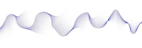 Onde Lisse Bleue Abstraite Sur Fond Blanc Onde Sonore Dynamique — Image vectorielle