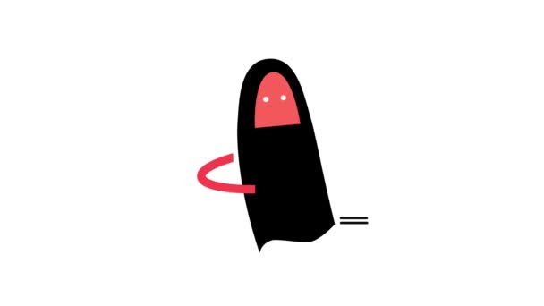 Animación Sin Fisuras Del Fantasma Giratorio Elemento Diseño Estilo Plano — Vídeos de Stock