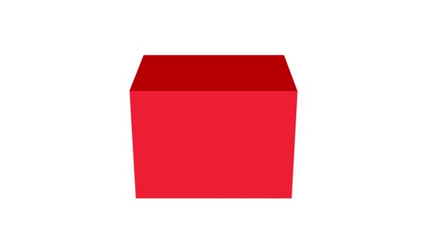 Cube Rouge Abstrait Qui Transforme Visage Rond Change Ses Émotions — Video