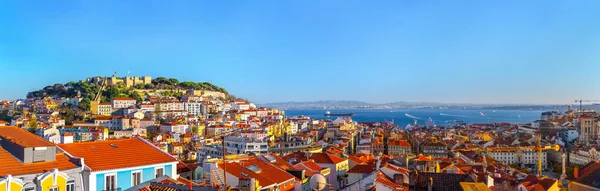 Cityscape Panoramic View Soft Evening Light Historic Old Centre Tagus — Stock Photo, Image