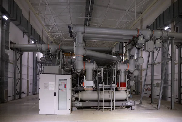 Aparamenta Aislante Gas Gis Edificio Control Para Subestación Energía Eléctrica — Foto de Stock