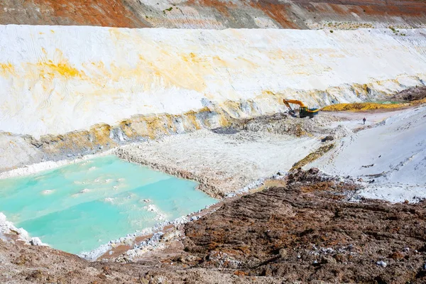 Quarry Extraction Porcelain Clay Kaolin Quartz Sand Open Pit Mine — Stock Photo, Image