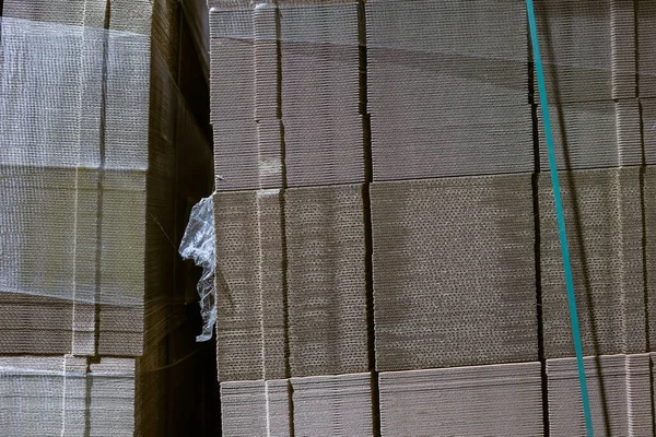 Cajas Cartón Plegables Las Hojas Perforadas Del Cartón Ondulado Por — Foto de Stock