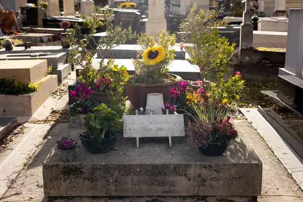Een Graf Van Serge Gainsbourg Montparnasse Cemetery Parijs Frankrijk Hij — Stockfoto