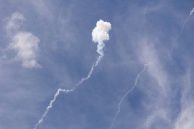Kyiv, Ukrayna - Temmuz 08 2024: MIM-104F Vatansever SAM sistemi üzerinde çalış. Rusya 'nın saldırısının ortasında, Rusya' nın birleşik füze saldırısı sonrasında şehir üzerinde PAC-3 CRI füzelerinin izleri bulundu.