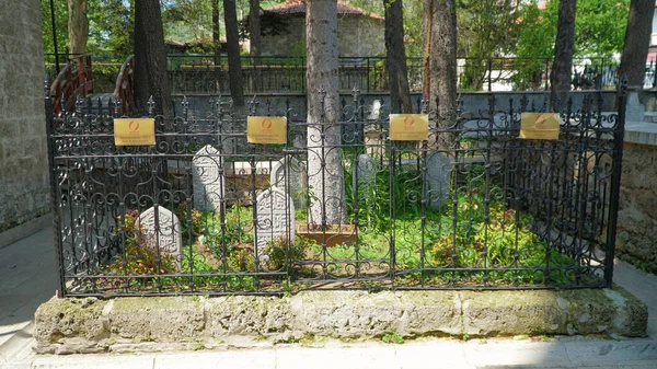 Ottomanska Gravstenar Den Store Vetenskapsmannen Aksemseddin Graven Där Hans Familj — Stockfoto