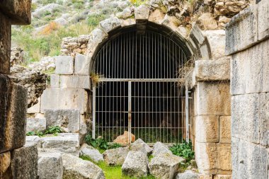 Barred entrance in ancient archway