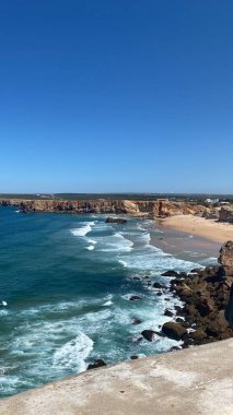 Arkasında okyanus olan sahil manzarası, Sagres, Portekiz