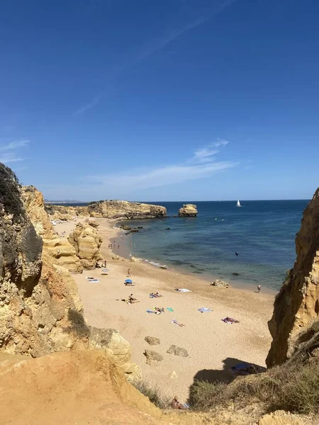 Güzel Sahil Manzarası Algarve Portekiz — Stok fotoğraf