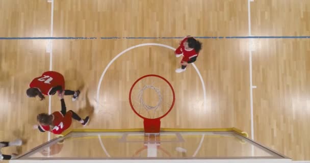 Frauenbasketball Trainingsspiel Die Konfrontation Zweier Basketballmannschaften Aktives Spiel Frauenpower Blick — Stockvideo