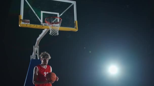 Style Vie Sportif Jeu Entraînement Basket Ball Joueur Jette Sans — Video