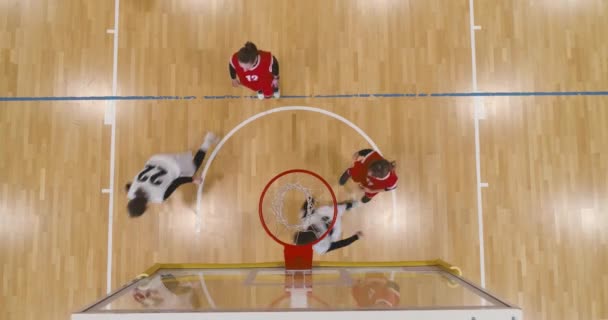 Kejuaraan Basket Wanita Pertandingan Pelatihan Konfrontasi Dua Tim Basket Pertandingan — Stok Video