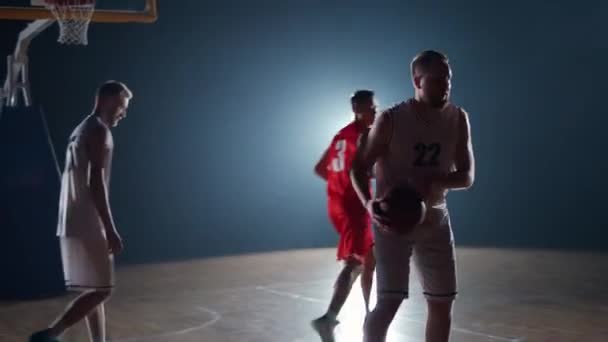 Style Vie Sportif Jeu Entraînement Basket Ball Confrontation Entre Deux — Video