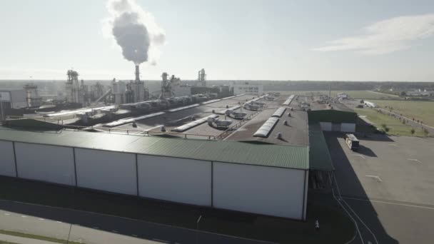 Weißrussland Ivatsevichi September 2022 Industrielandschaft Große Holzverarbeitende Fabrik Blick Auf — Stockvideo