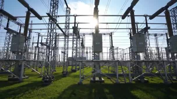 Power Line Industrial View Line Electric Transmissions View Steel Towers Stock Video