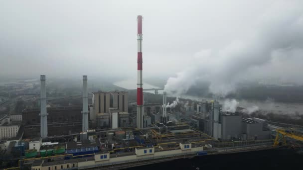 Çevresel Sorunlar Kömürden Enerji Alımı Termal Enerji Santrali Sis Borularının — Stok video
