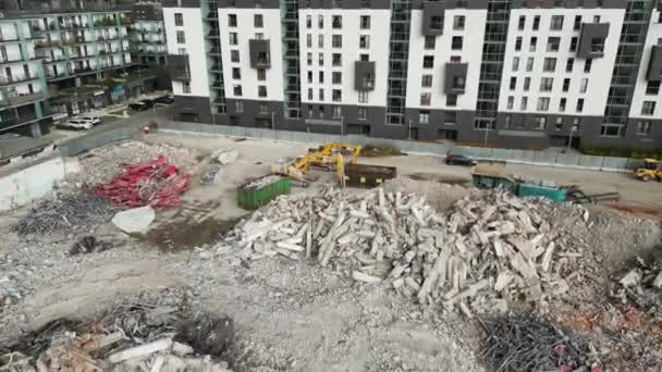 Poland Wroclaw April 2023 Natural Disasters Demolition Building Residential Area — Stock Video