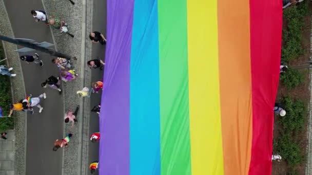 Βαρσοβία Πολωνία Ιουνίου 2023 Πορεία Ισότητας Λοατ Θέα Από Ύψος — Αρχείο Βίντεο