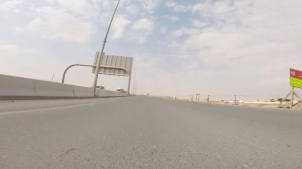 Highway Middle Eastern Road Trip First Person View Moving Car — Stock Video
