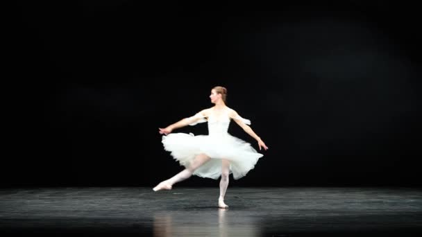 Super Cámara Lenta Actuación Ballet Elegante Bailarina Una Danza Tutú — Vídeo de stock