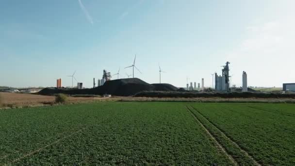 Poland Wroclaw October 2022 Wind Turbines Produce Energy Green Field — Stock Video