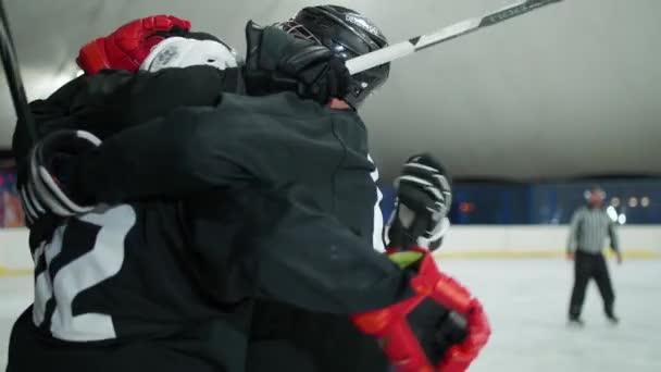Wit Rusland Minsk November 2021 Langzame Beweging Profhockeyspelers Verheugen Zich — Stockvideo