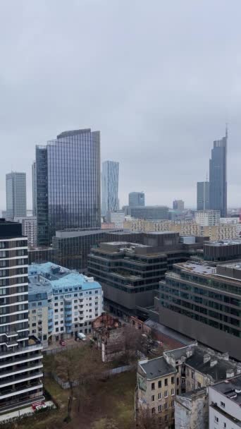 Warschau Polen Februari 2024 Stadsgezicht Het Stadslandschap Van Een Moderne — Stockvideo