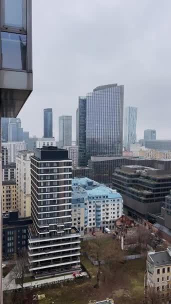 Varsó Lengyelország 2024 Február Urban View City Landscape Modern Metropolis — Stock videók