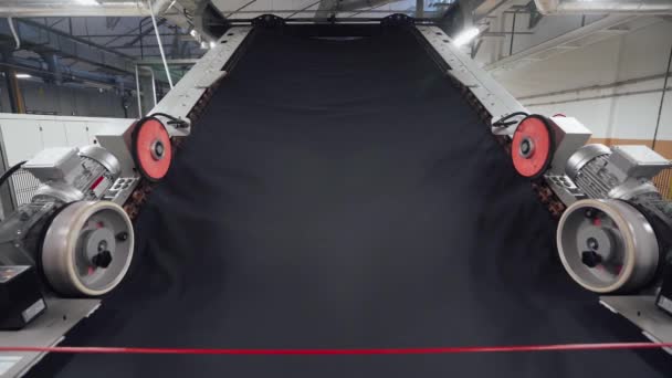 Zakład Spinningowy Produkcja Tkanin Walcowanie Winylu Linii Produkcyjnej Zautomatyzowany Proces — Wideo stockowe