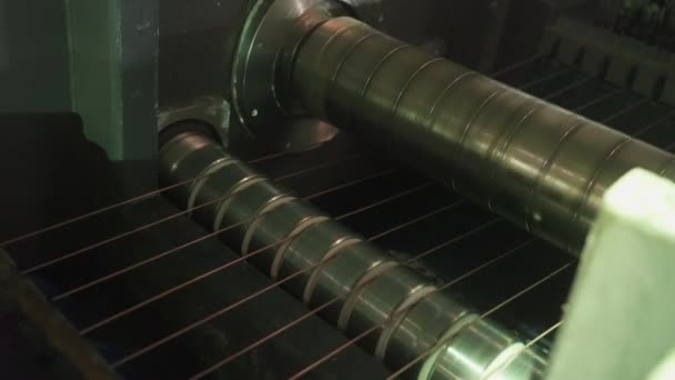 Metalurgia Producción Acero Proceso Bobinado Galvanoplastia Alambre Latón Carretes Carretes — Vídeos de Stock