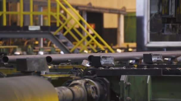 Çelik Fabrikası Çelik Boru Üretimi Hazır Borular Üretim Hattı Ağır Telifsiz Stok Video