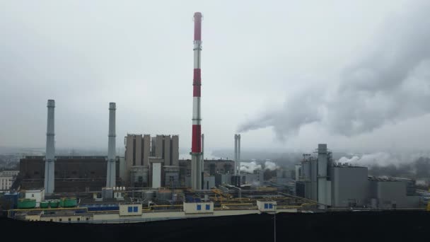Paysage Industriel Extraction Énergie Partir Charbon Centrale Thermique Vue Hauteur Vidéo De Stock