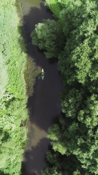 Vidéo Verticale Rafting Sur Rivière Vue Sur Kayak Depuis Une Séquence Vidéo