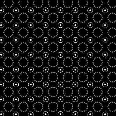 Siyah arkaplanda beyaz yuvarlak geometrik