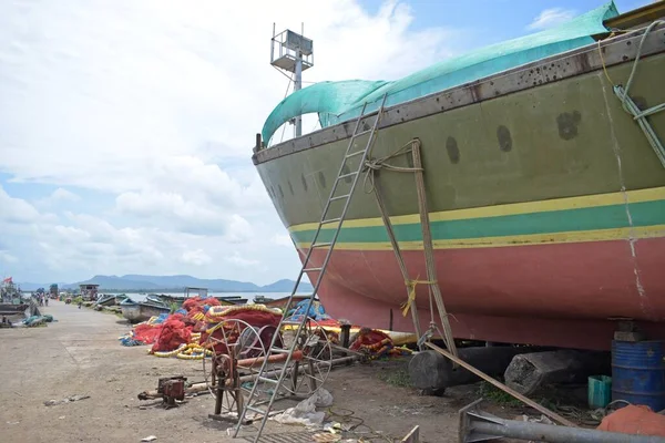 stock image wooden ship repair yard in mumbai 