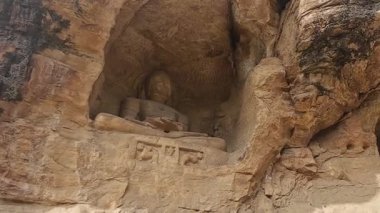 Gwalior, Madhya Pradesh 'teki Antik Gopachal Rock Cut Digambar Jain Heykelleri