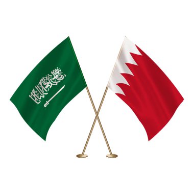 Bahreyn Krallığı ve Suudi Arabistan Krallığı 'nın minyatür bayrağı birleşti.