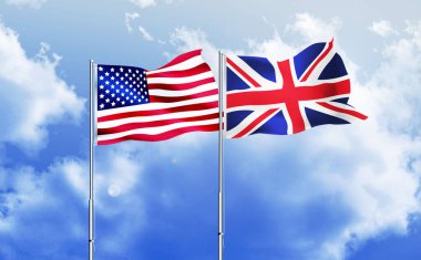 Amerikan bayrağı ve İngiliz bayrağı