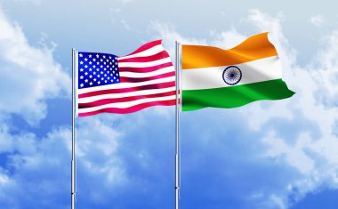 Amerikan bayrağı ve Hint bayrağı